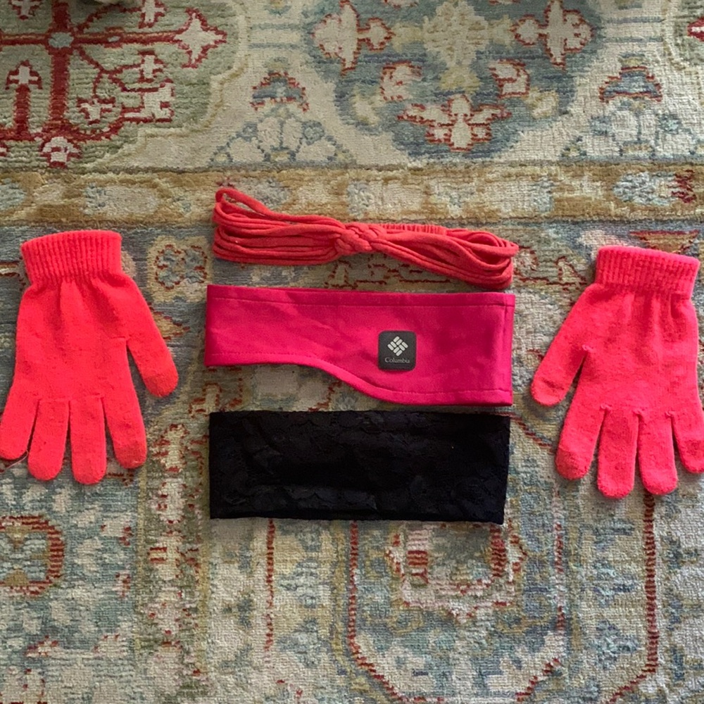 Three Headbands and One Pair of Winter Gloves